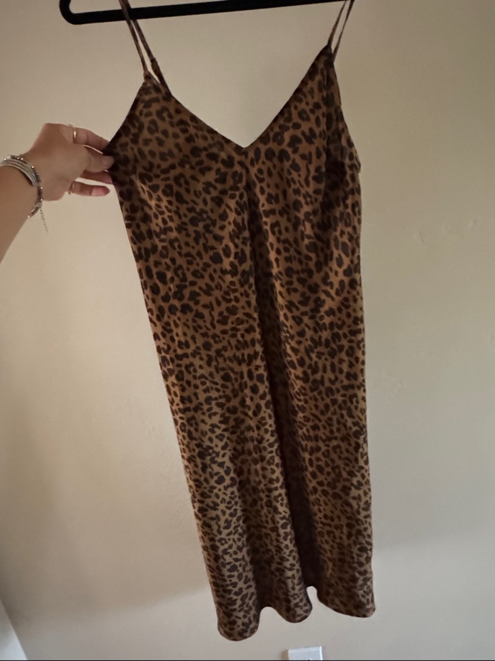 Leopard Print Slip Dress - Brown & Black